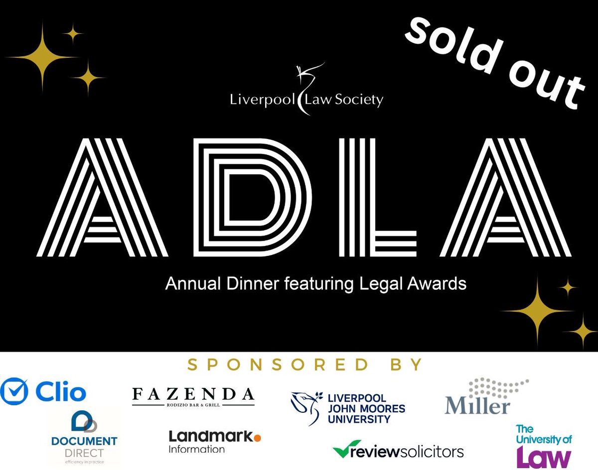 It's today! Looking forward to welcoming our members and guests to the dinner, hearing from Lady Hale and celebrating all those shortlisted in our Legal Awards 🎉 #adla #legalawards #Networking