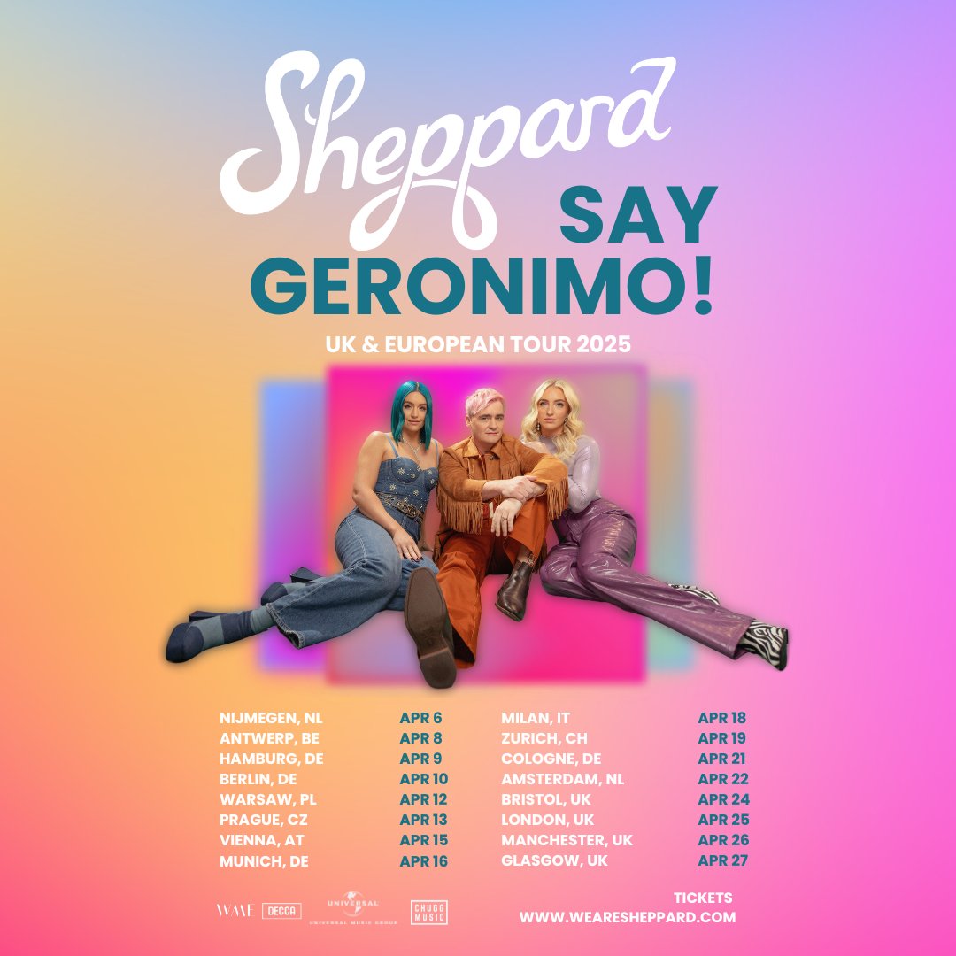 UK &amp; Europe we are heading your way in April 2025. Register for pre-sale at wearesheppard.com/tour