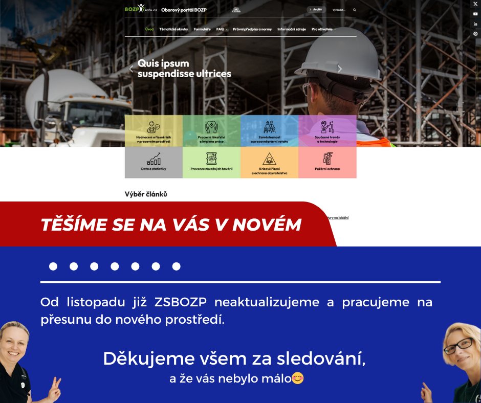 vubpcz's tweet photo. ZSBOZP končí? Ano, ale jeho obsah nezmizí, jenom se přesune od ledna 2025 do nové verze portálu https://t.co/YWJAbKiub2
https://t.co/U6KNef3Lw5
#system #prevencerizik #BOZP #inovace #transformace https://t.co/9EDzcn7Gpe