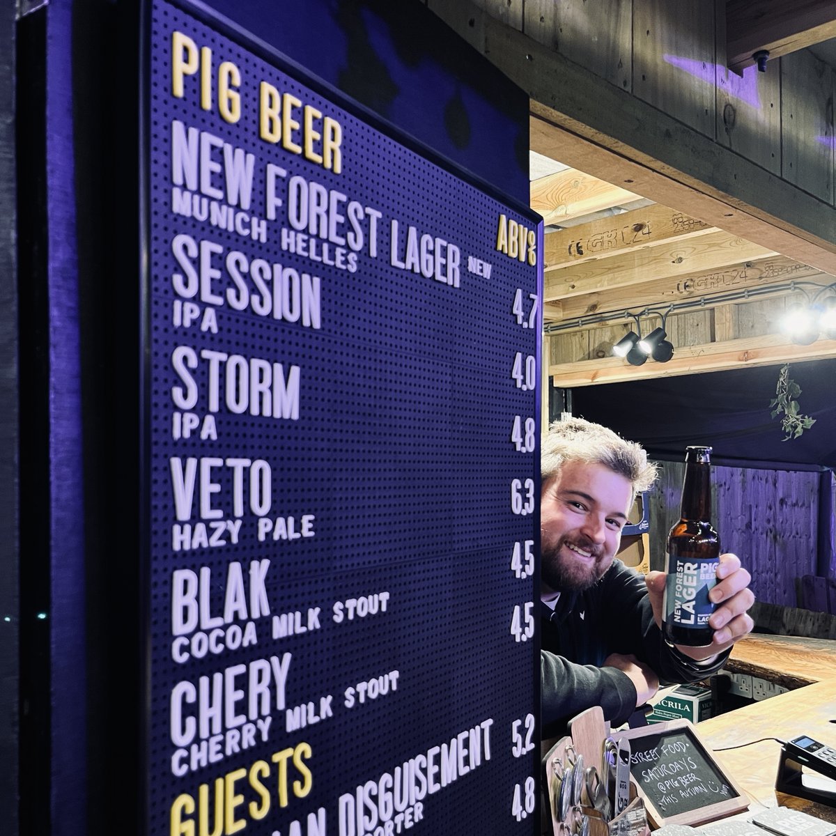PIGBEERCO's tweet photo. Our newest addition to the PIG BEER lineup is going down a storm! If you haven't tried the New Forest Lager yet, now's your chance – come give it a go! https://t.co/806rJ9CGiP