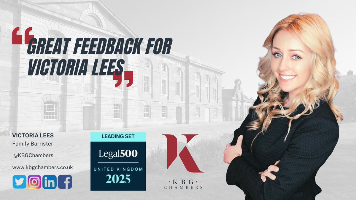 KBGChambers's tweet image. Great feedback for Victoria Lees, family law specialist at KBG.
kbgchambers.co.uk/news/great-fee…
