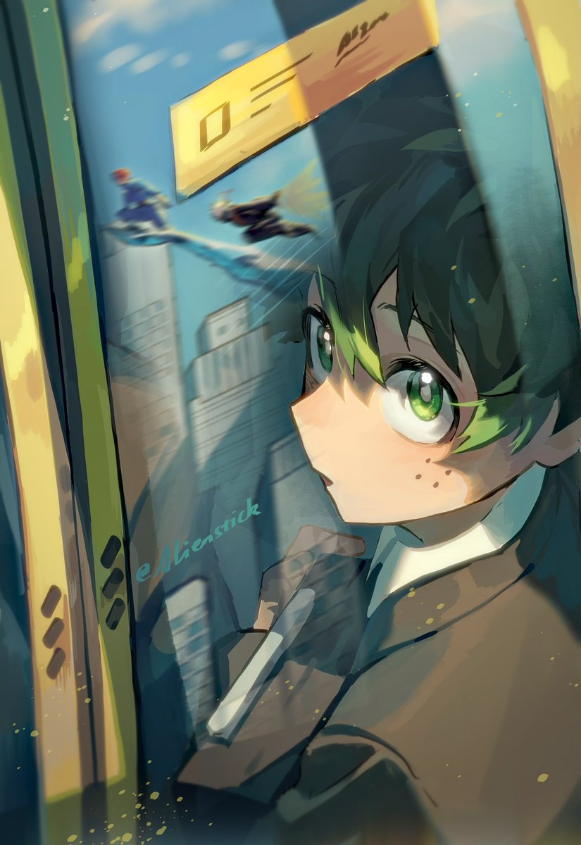 Alienstivk_'s tweet image. 通勤途中のデク先生