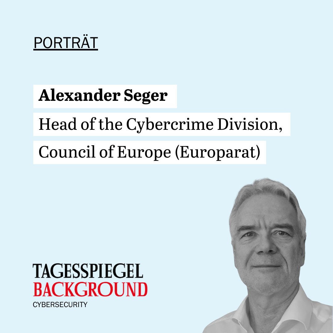 Tagesspiegel Background Cybersecurity (@tspbackgroundcs) on Twitter photo Alexander Seger arbeitet seit einem Vierteljahrhundert beim <a href="/coe/">Council of Europe</a>. Dort verantwortet er die Koordination der #BudapestConvention, dem wichtigsten internationalen Vertrag zur Zusammenarbeit beim Thema #Cybercrime, und berät weltweit Regierungen dazu 👉 lmy.de/QeXeE Alexander Seger arbeitet seit einem Vierteljahrhundert beim <a href="/coe/">Council of Europe</a>. Dort verantwortet er die Koordination der #BudapestConvention, dem wichtigsten internationalen Vertrag zur Zusammenarbeit beim Thema #Cybercrime, und berät weltweit Regierungen dazu 👉 lmy.de/QeXeE