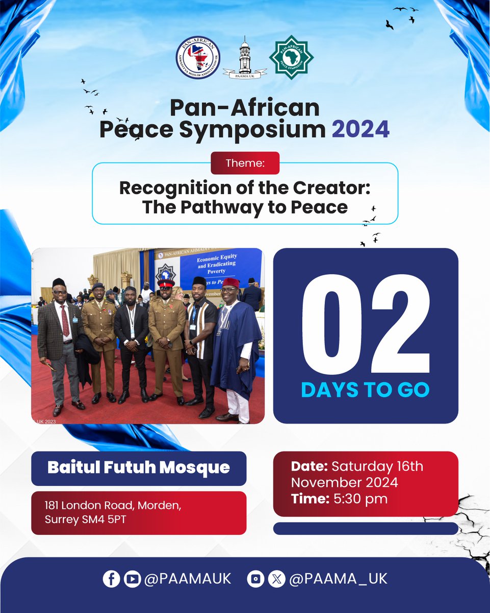mkaghana's tweet photo. 2 Days to Go – The Call to Action
Our world needs peace more than ever. In just 2 days, let’s discuss how recognizing the Creator can be a unifying call to action for all.
#CallToPeace #CreatorAndCreation #2DaysToGo https://t.co/lwZRNElrQU