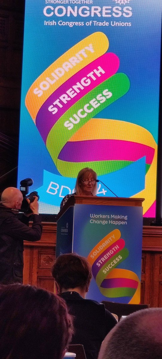 Kay Doherty, GMB rep for education, seconds the motion on the expansion of Magee Campus. Catherine Clarke of UCU moved the joint motion. 
Time to invest in the 3rd level education sector here 
@gmbni