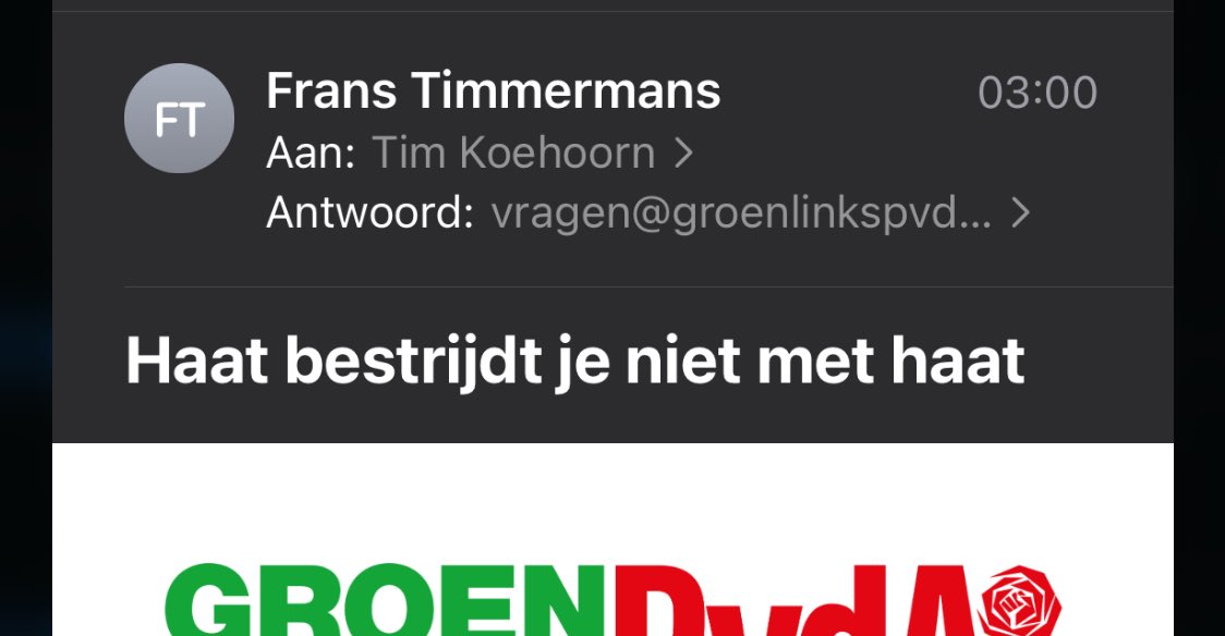 Frans, jongen, het is 3 uur ‘s ochtends. Ga lekker naar bed, dan kijken we ‘s ochtends effe naar die dt’tjes