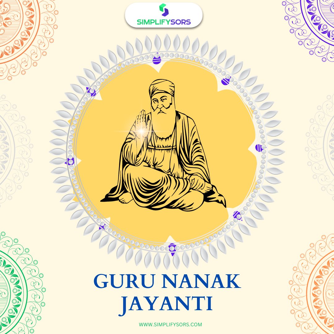 Simplifysors_'s tweet photo. On this auspicious occasion of Guru Nanak Dev Ji's birth anniversary, may his teachings of truth, compassion, and service guide us all. As the markets are currently down, it presents an opportune moment to consider investing in mutual funds for long-term financial growth. https://t.co/MbrlRV8mcW