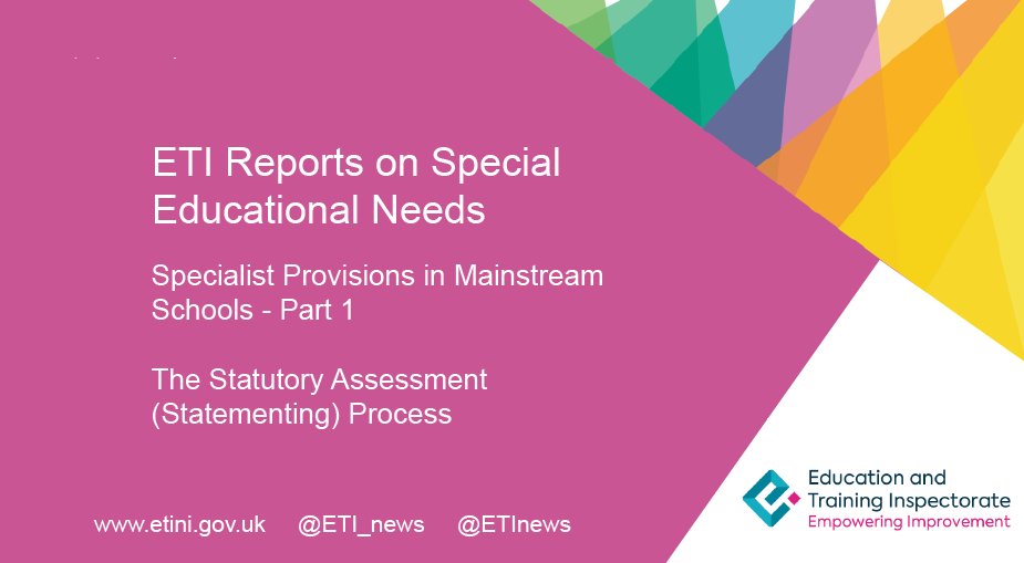 Today marks the launch of two ETI reports on Special Educational Needs: tinyurl.com/ETI-Reports-SEN