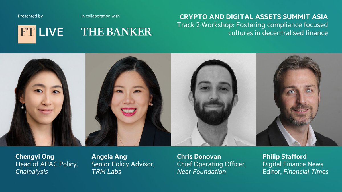 Join us at the Crypto and Digital Assets Summit Asia on 5 Dec for the  workshop: Fostering Compliance-Focused Cultures in Decentralised Finance.  Learn from Chengyi Ong (@chainalysis), Angela Ang (@trmlabs), and Chris