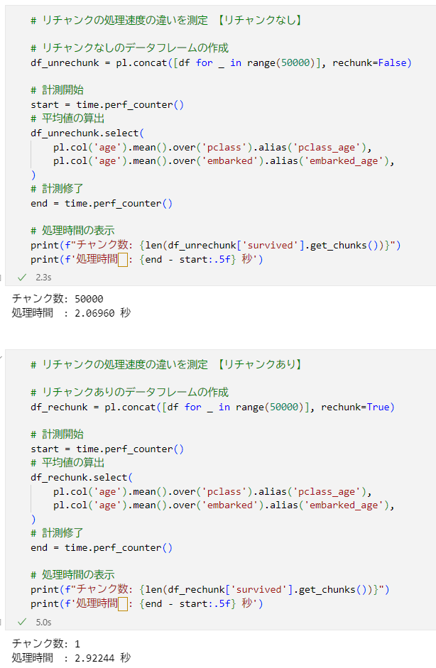 ArtHappyMuseum's tweet image. 書籍「Polarsとpandasで学ぶデータ処理アイデアレシピ」🐻‍❄️ 特訓４日目です！

Polarsデータフレームをconcatする際のリチャンクについて、自環境V1.12.0は以下の点でテキストと相違しました
・引数rechunkのデフォルト値はFalse
・リチャンクなしの方が処理時間が短い

#のんびり統計 #Python #Polars