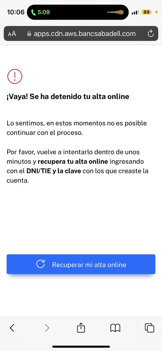 esfemar's tweet photo. Dicen que te abres la cuenta en 10minutos y hay fallos constantes... quiero abrir mi cuenta remunerada @Sabadell_Help. Mensaje privado para ayudarme. Gracias. https://t.co/FDp1Q4XVMF
