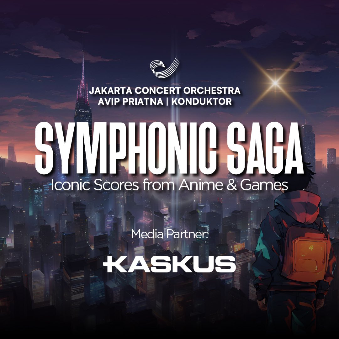 Wibu &amp; gamer, bersiaplah untuk #SymphonicSaga—konser anime &amp; game epik dari #JakartaConcertOrchestra! 🎶 

🗓 7 Des 2024 
🕒 15:30 &amp; 19:30 
📍 Studio RCTI+, Jakarta. 

Beli tiketnya di @jakartaconcertorchestra 

#TicketWar #AnimeGameConcert #BataviaMadrigalSingers #TheResonanz