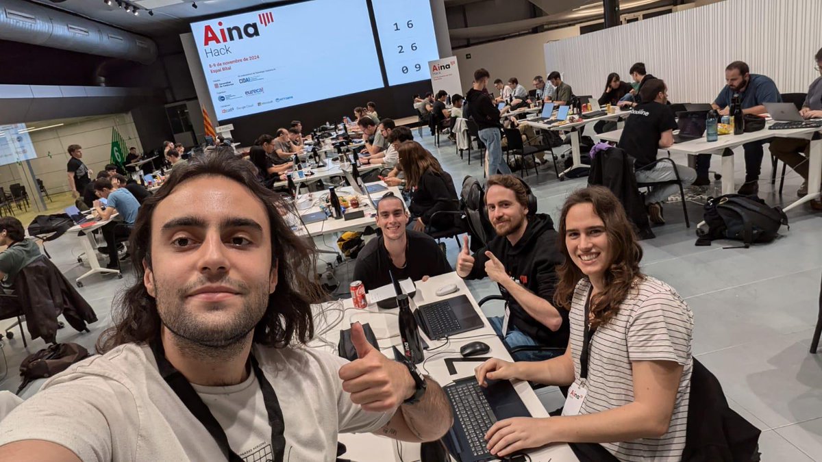 🚀El 8 i 9 de novembre va tenir lloc #AinaHack 

La competició, impulsada pel <a href="/govern/">Govern de Catalunya</a>, es va dur a terme per resoldre reptes de l'Administració catalana amb recursos d'#IA generats pel Projecte Aina.

✍Quatre dels nostres #PhDstudents van participar a la hackató a l’Espai Bital,