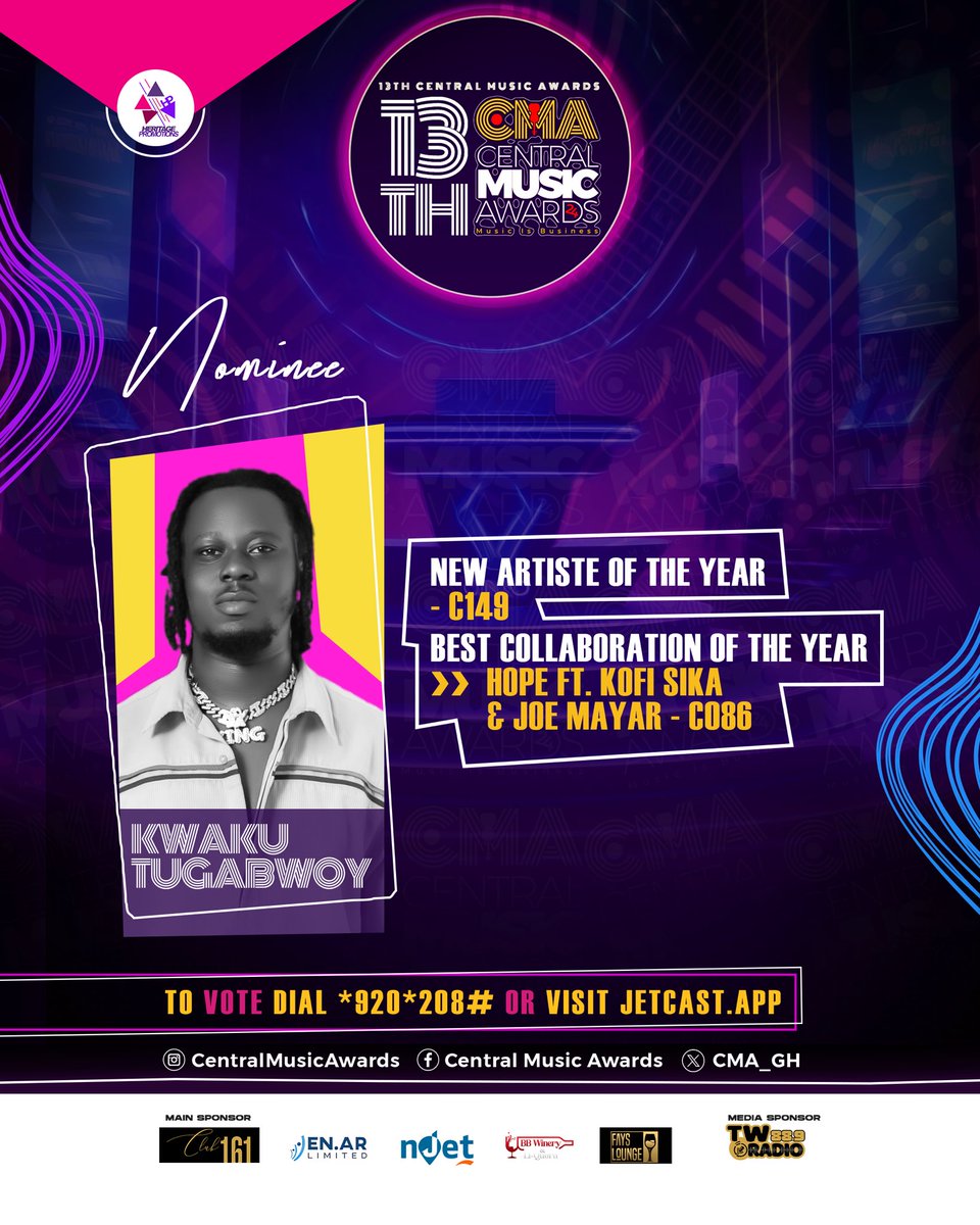 KTugabwoy's tweet photo. Hello lovely Fans out here 
I’m glad to announce to you of this wonderful achievement. @CMA_Gh  I’m grateful for such an honor. Being nominated is a win so please let us all help in voting for a plaque . #ATRAME https://t.co/3S50KsPR2T