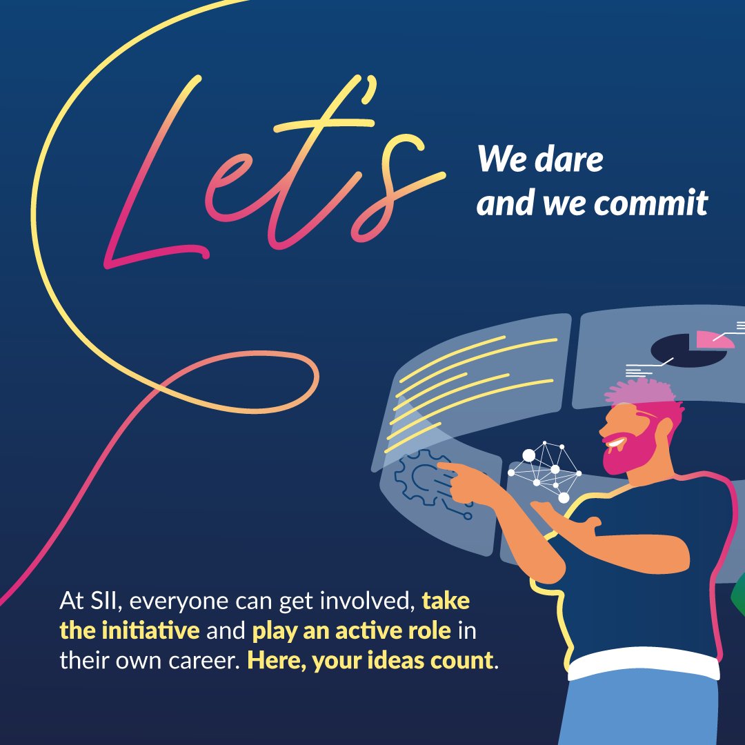 GroupeSII's tweet image. What&apos;s behind #LetsTechTogether? 🤔

Our employer brand can be summed up in three words that embody our culture and vision at SII. Swipe ➡️ to find out what they mean to us and our teams.

Want to be part of the adventure? Join us here: cutt.ly/WeS7J842