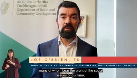 pobal's tweet photo. 💬Minister @joefingalgreen speaking on the @DeptRCD #CommunityInclusionGuide video:
“All of our experience to date shows us that those closest to the issue are closest to the solution, and they should be at the forefront of informing policy.”
👉 https://t.co/TAp4DGrfBY https://t.co/eDZKFEsYPs