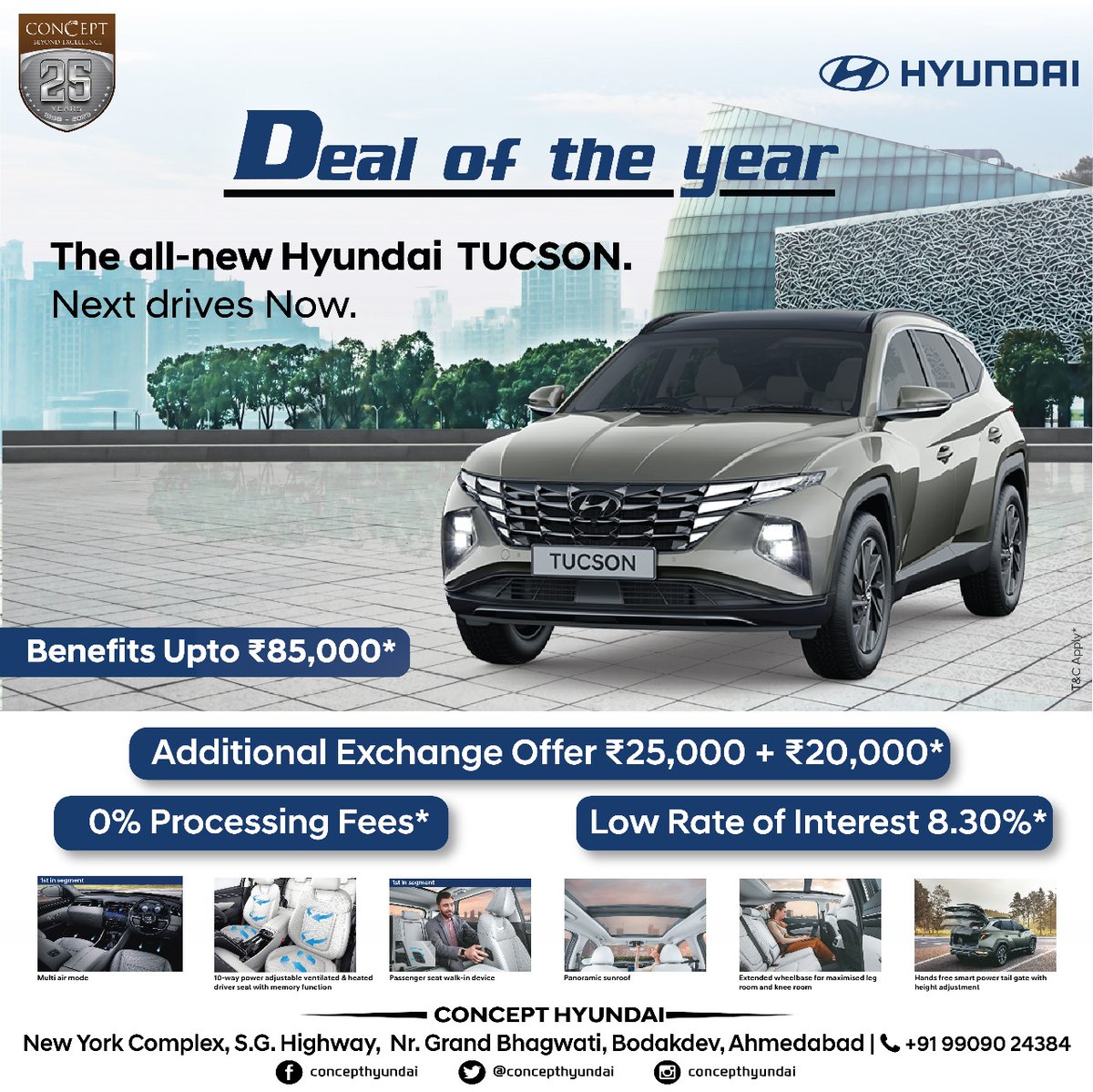 Concept_Hyundai's tweet photo. 🚘 Deal of the Year – Drive Your Dream!
𝐔𝐩𝐠𝐫𝐚𝐝𝐞 𝐭𝐨 𝐞𝐥𝐞𝐠𝐚𝐧𝐜𝐞 𝐰𝐢𝐭𝐡 𝐭𝐡𝐞 𝐓𝐮𝐜𝐬𝐨𝐧, 𝐂𝐫𝐞𝐭𝐚, 𝐨𝐫 𝐕𝐞𝐫𝐧𝐚 𝐚𝐧𝐝 𝐞𝐧𝐣𝐨𝐲 𝐮𝐧𝐛𝐞𝐚𝐭𝐚𝐛𝐥𝐞 𝐩𝐞𝐫𝐤𝐬.

#ConceptHyundai #ConceptGroup #UltimateCRETA #NewHyundaiCRETA   #TUCSON #AllNewVerna https://t.co/llo49S3SfG