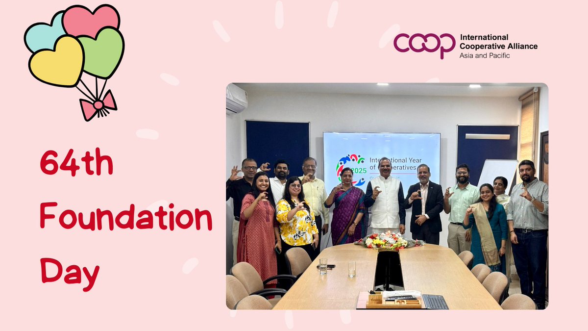 Celebrated our 64th Foundation Day, today!

DYK? ICA Asia and Pacific is the first regional office of <a href="/icacoop/">International Cooperative Alliance</a>, established in 1960. 

As we approach the #IYC2025, we reaffirm our commitment to showcasing how #cooperatives are key to building a better world.

#WeAreCoops