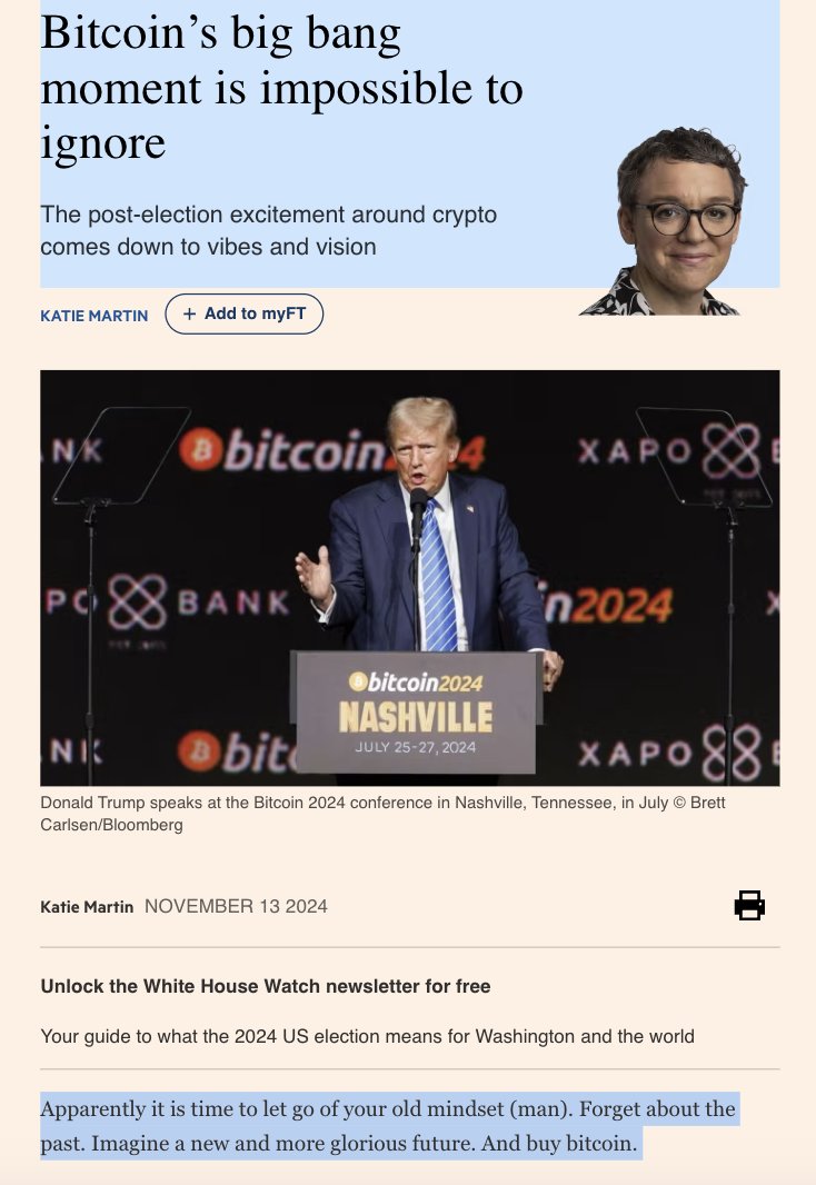 blocktrainer's tweet photo. Jetzt kapitulieren auch schon große Medien wie die @FinancialTimes und raten zum #BTC-Kauf!🔥

„Offensichtlich ist es an der Zeit, Ihre alte Denkweise loszulassen. Vergessen Sie die Vergangenheit. Stellen Sie sich eine neue und glorreichere Zukunft vor. Und kaufen Sie #Bitcoin.“