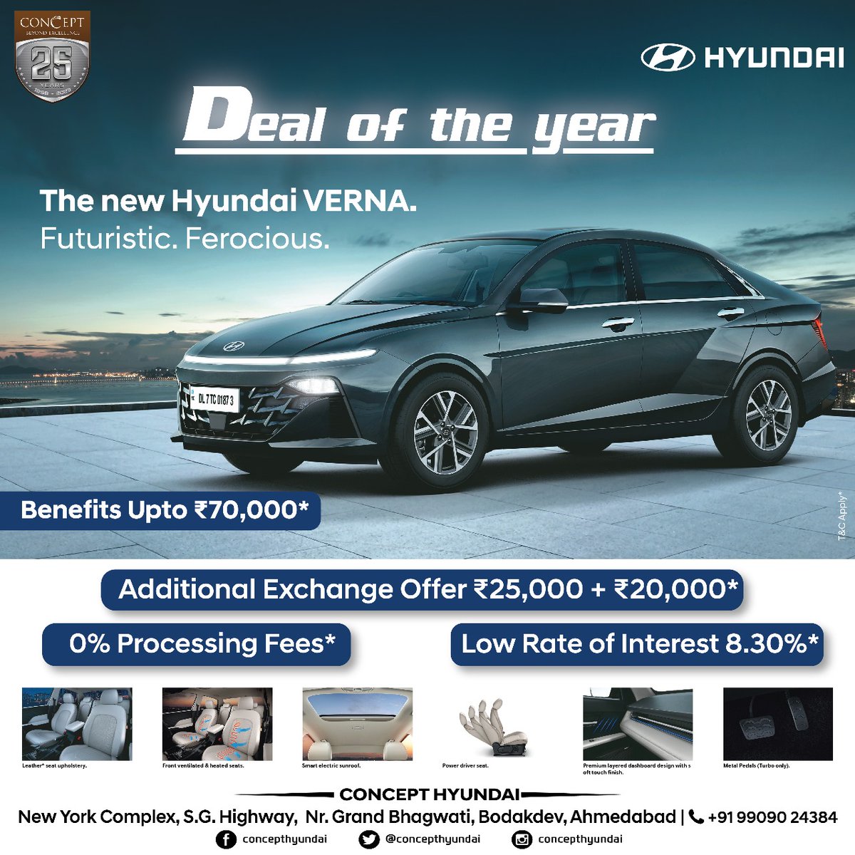 Concept_Hyundai's tweet photo. 🚘 Deal of the Year – Drive Your Dream!
𝐔𝐩𝐠𝐫𝐚𝐝𝐞 𝐭𝐨 𝐞𝐥𝐞𝐠𝐚𝐧𝐜𝐞 𝐰𝐢𝐭𝐡 𝐭𝐡𝐞 𝐓𝐮𝐜𝐬𝐨𝐧, 𝐂𝐫𝐞𝐭𝐚, 𝐨𝐫 𝐕𝐞𝐫𝐧𝐚 𝐚𝐧𝐝 𝐞𝐧𝐣𝐨𝐲 𝐮𝐧𝐛𝐞𝐚𝐭𝐚𝐛𝐥𝐞 𝐩𝐞𝐫𝐤𝐬.

#ConceptHyundai #ConceptGroup #UltimateCRETA #NewHyundaiCRETA   #TUCSON #AllNewVerna https://t.co/llo49S3SfG