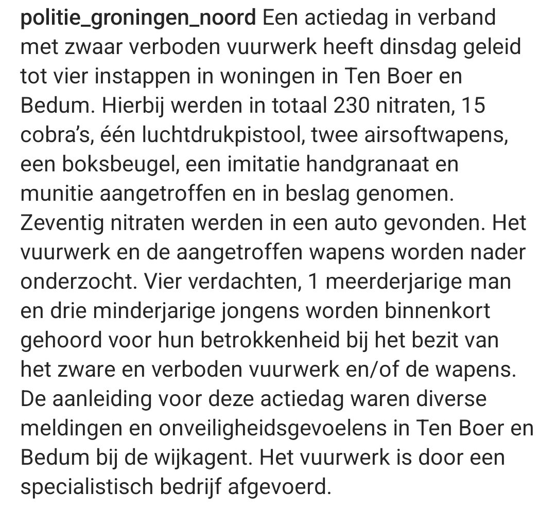 Invallen in Ten Boer en Bedum voor illegaal vuurwerk