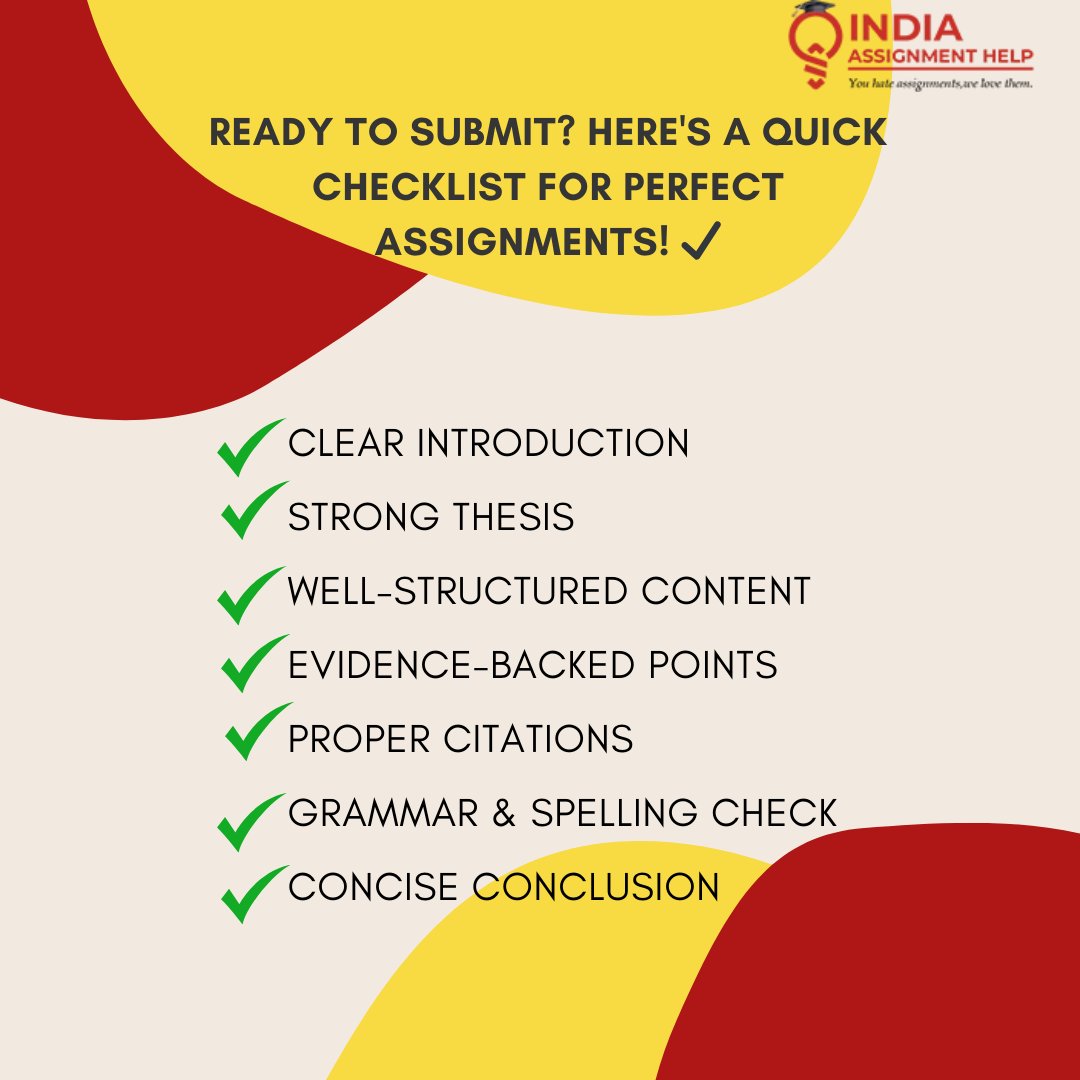 AditiSingh39761's tweet image. Ready to submit? 📝 Check off these essentials for a perfect assignment! ✔️ #AssignmentHelp #IndiaAssignmentHelp #BetterGrades