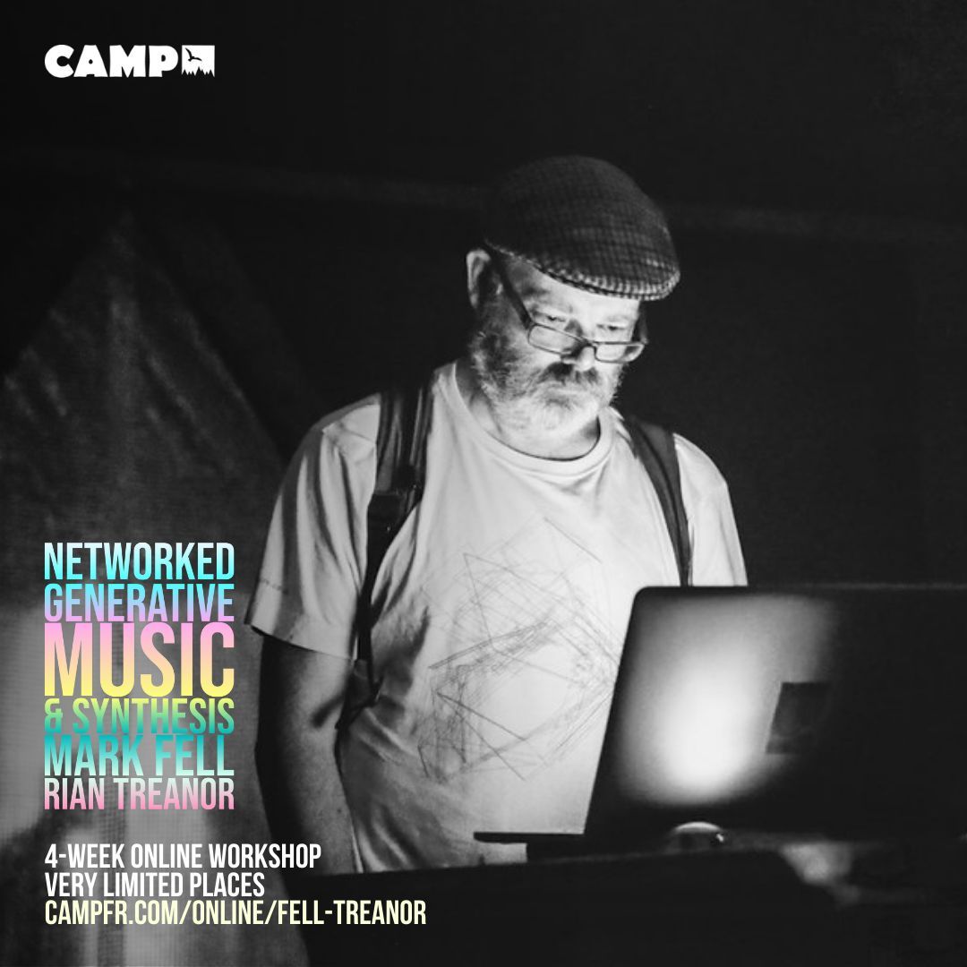 Last chance to sign up to Mark Fell &amp; Rian Treanor's online workshop, "Networked Generative Music and Synthesis", which starts tonight! 4 places left... ➡️ campfr.com/online/fell-tr…