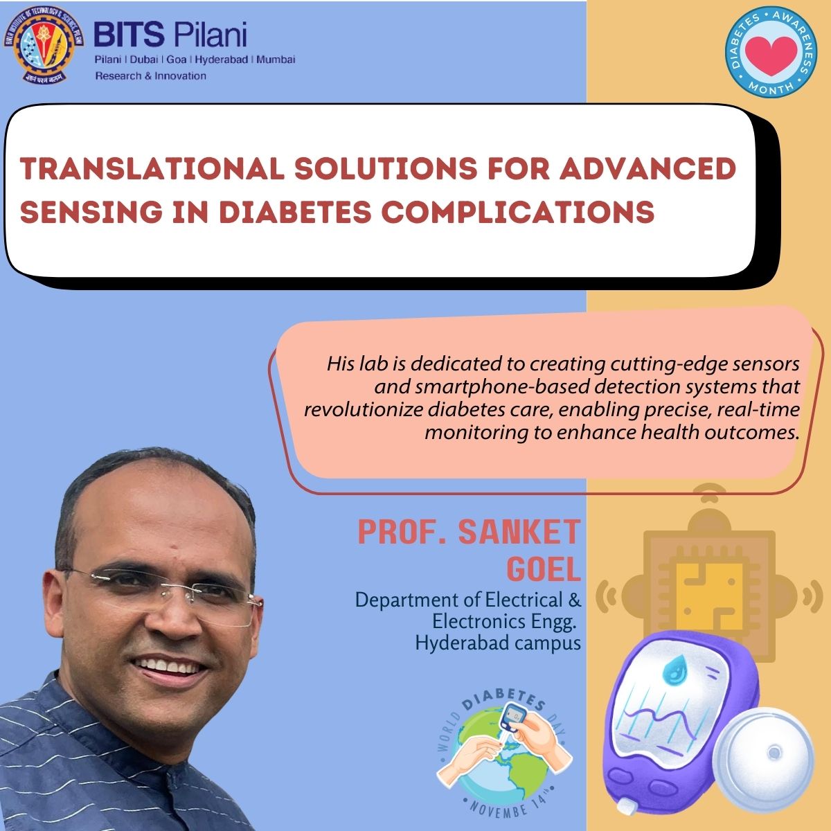 bits_ri's tweet photo. These researchers at BITS Pilani are not just advancing research but they are aiming to redefine diabetes care with solutions that merge science with accessibility, sustainability &amp; real impact. #BITS #worlddiabetesday #healthcare #diabetescare #research #sustainablescience (2/2) https://t.co/fmQfBPincy