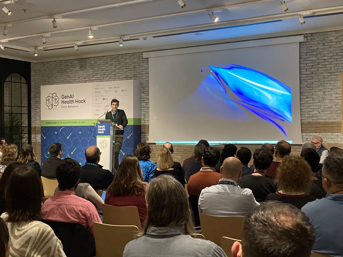 🚀Comença la 1a edició del #GenAIHealthHack amb conferències i panells d'experts en IA en l'àmbit de la salut

👨‍⚕️🧑‍💻Després, durant 3 dies, equips multidisciplinaris treballaran per desenvolupar solucions basades en GenAI per millorar l’atenció al pacient i la investigació mèdica.