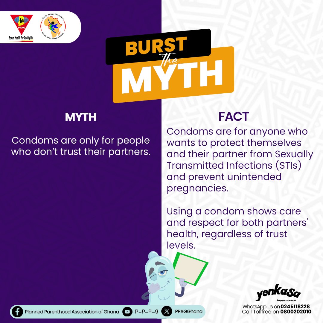Trust has nothing to do with protecting yourself from STI/HIV and unintended pregnancies. Choose #SafeSex everytime.
#BurstTheMyth #SelfCareOptions #SelfCareTruths
#CondomConfidence