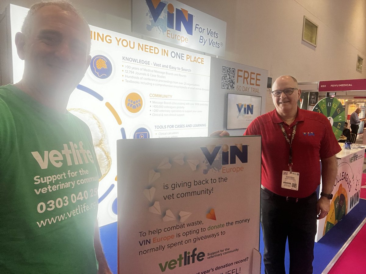 If you're at <a href="/VetShow/">Vet Shows</a> please visit <a href="/VINCommunity/">Veterinary Information Network</a> and give their wheel of fortune a spin. Whatever it lands on, they will donate to <a href="/VetlifeUK/">Vetlife</a> . Simples!