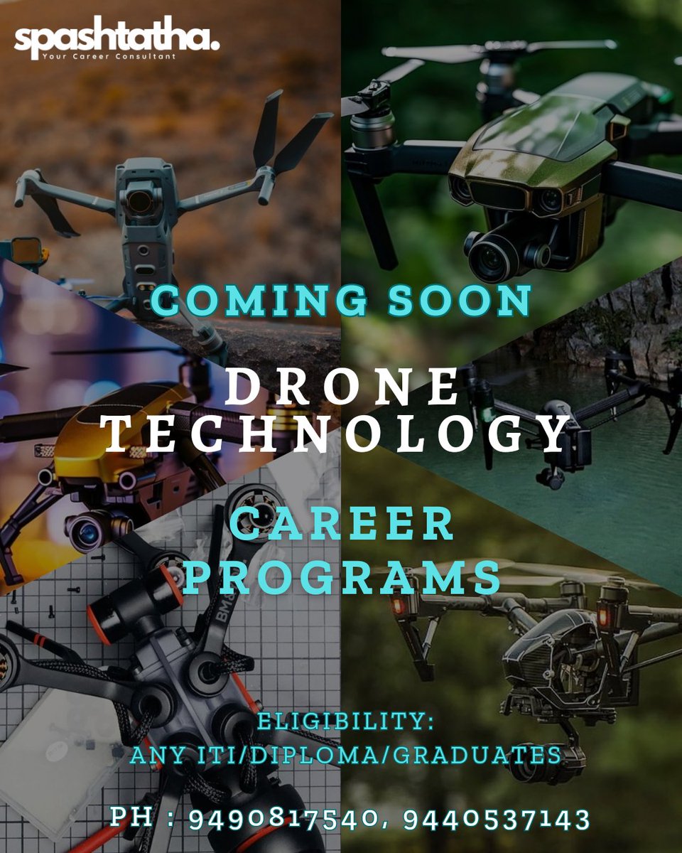 Spashtatha's tweet photo. త్వరలో..
#Spashtatha
#స్పష్టత
#UAVcareers
#DroneJobs
#DronePilot
#UAVengineering
#DroneDataAnalyst
#UAVcybersecurity
#DroneArtificialIntelligence
#UAVmachinelearning
#DroneIndustry
#UAVtechnology
#DroneInnovation
#UAVcareeradvice
#DroneJobSearch
#UAVprofessional https://t.co/QvH42TWjx0