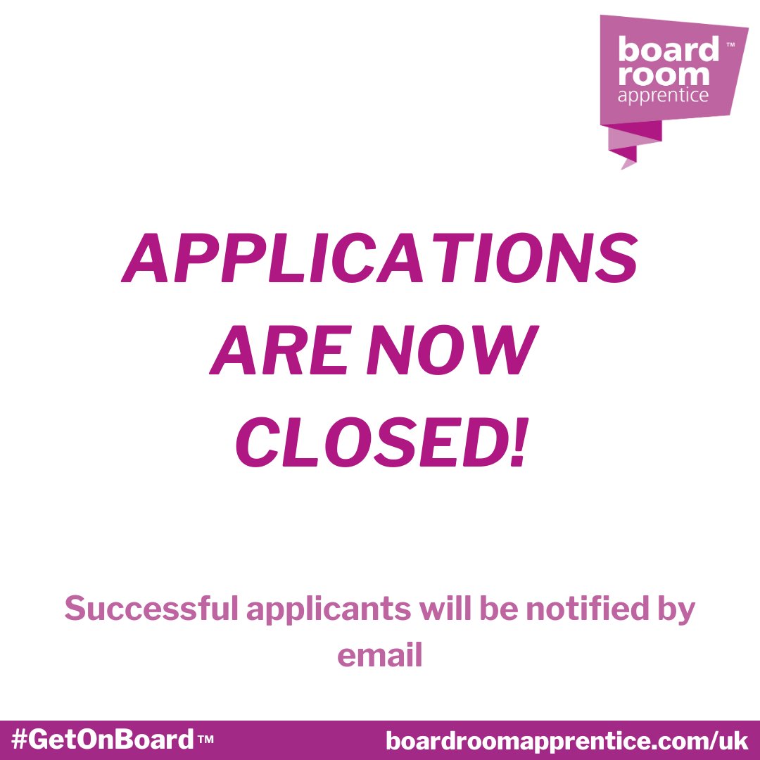 🚨APPLICATIONS NOW CLOSED🚨

We’d like to give a big thank you to everyone - from our past Boardroom Apprentices and Host Boards to everyone who has applied this year, your contributions and involvement have meant the world to us.

#GetOnBoard #GetOnBoardUK