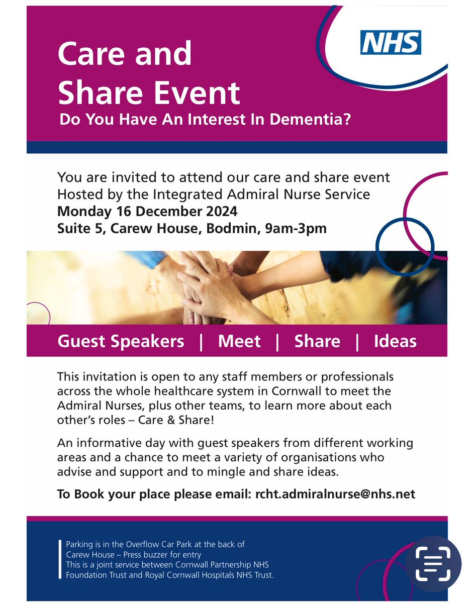 Integrated Admiral Nurse Service -Cornwall (@ans_cornwall) on Twitter photo We are really looking forward to our next Care and Share event on December 16th and
delighted to see so many of you booking your places!
Keep them coming-a fantastic networking day with inspirational guest speakers <a href="/HayleyT2023/">Hayley Townsend</a>
<a href="/ArundellS95222/">Sarah Arundell</a>
<a href="/udy_demelza/">Demelza Udy</a> We are really looking forward to our next Care and Share event on December 16th and
delighted to see so many of you booking your places!
Keep them coming-a fantastic networking day with inspirational guest speakers <a href="/HayleyT2023/">Hayley Townsend</a>
<a href="/ArundellS95222/">Sarah Arundell</a>
<a href="/udy_demelza/">Demelza Udy</a>