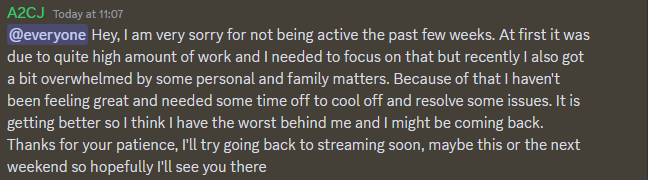 A small update on what is up with me