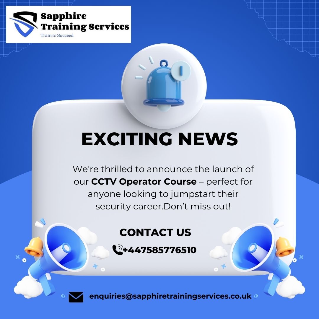 sapphirecouk's tweet image. 🎉 Exciting News from Sapphire Training Services Ltd! 🎉
,
Looking to start your career in security? We’re thrilled to announce our CCTV Operator Course—designed to equip you with the skills you need to succeed! 📹
,
🗓 Launch Date: Coming Soon!

#SapphireTraining #CCTVOperator