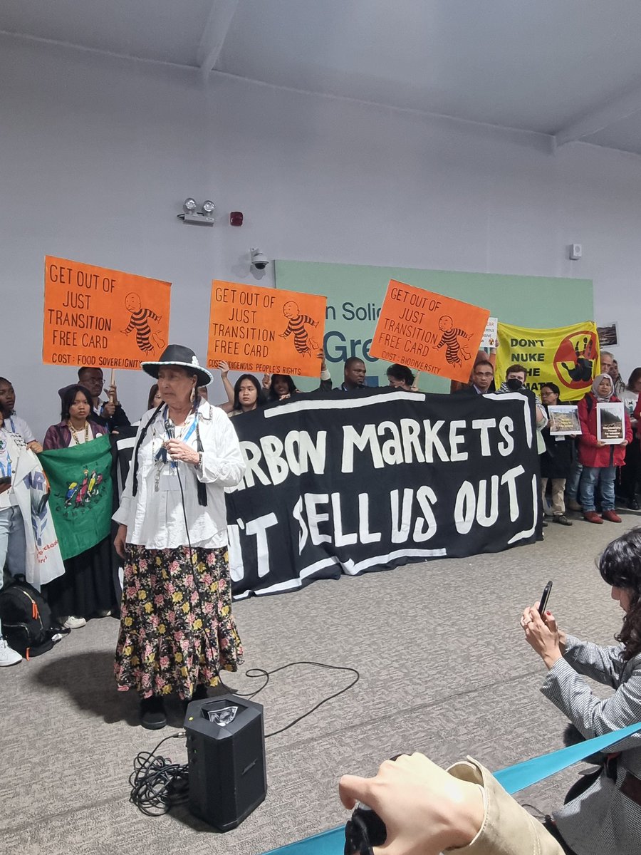 kellydent's tweet image. Carbon markets cost food sovereignty 
Carbon markets cost biodiversity
Carbon markets cost indigenous people their rights.
Carbon markets offer false solutions.
Stop Carbon markets now.
#COP29 #COP29Azerbaijan