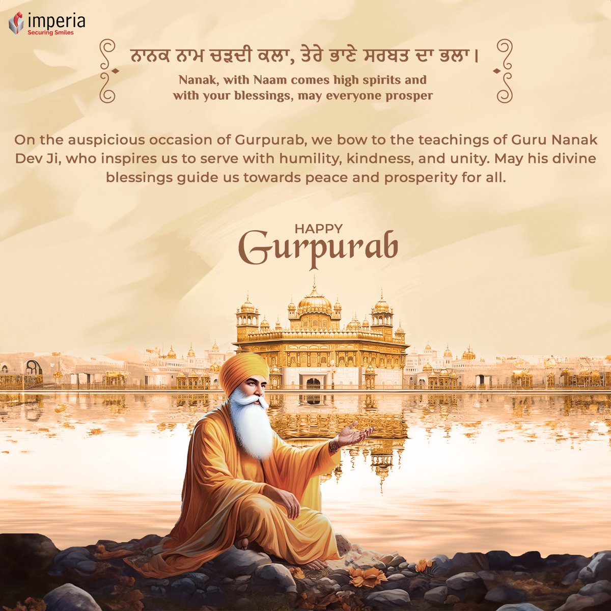 imperiagroup's tweet image. On the auspicious occasion of Gurpurab, we bow to the teachings of Guru Nanak Dev Ji, who inspires us to serve with humility, kindness, and unity. May his divine blessings guide us towards peace and prosperity for all. Happy Gurpurab
#Gurpurab #GuruNanakdevji #imperiastructures
