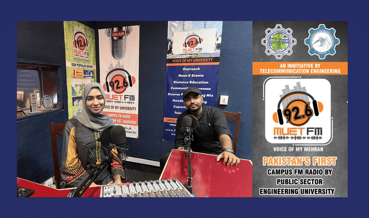RedTech_News's tweet photo. As Pakistan’s only campus radio hosted by a public-sector engineering university, @muetpk's @MUETfm is looking for collaborators to broaden its perspectives on radio production, programming and audience engagement #Radio #CommunityRadio #StudentRadio
https://t.co/2unUfflV4G https://t.co/LNVDwJnXJU