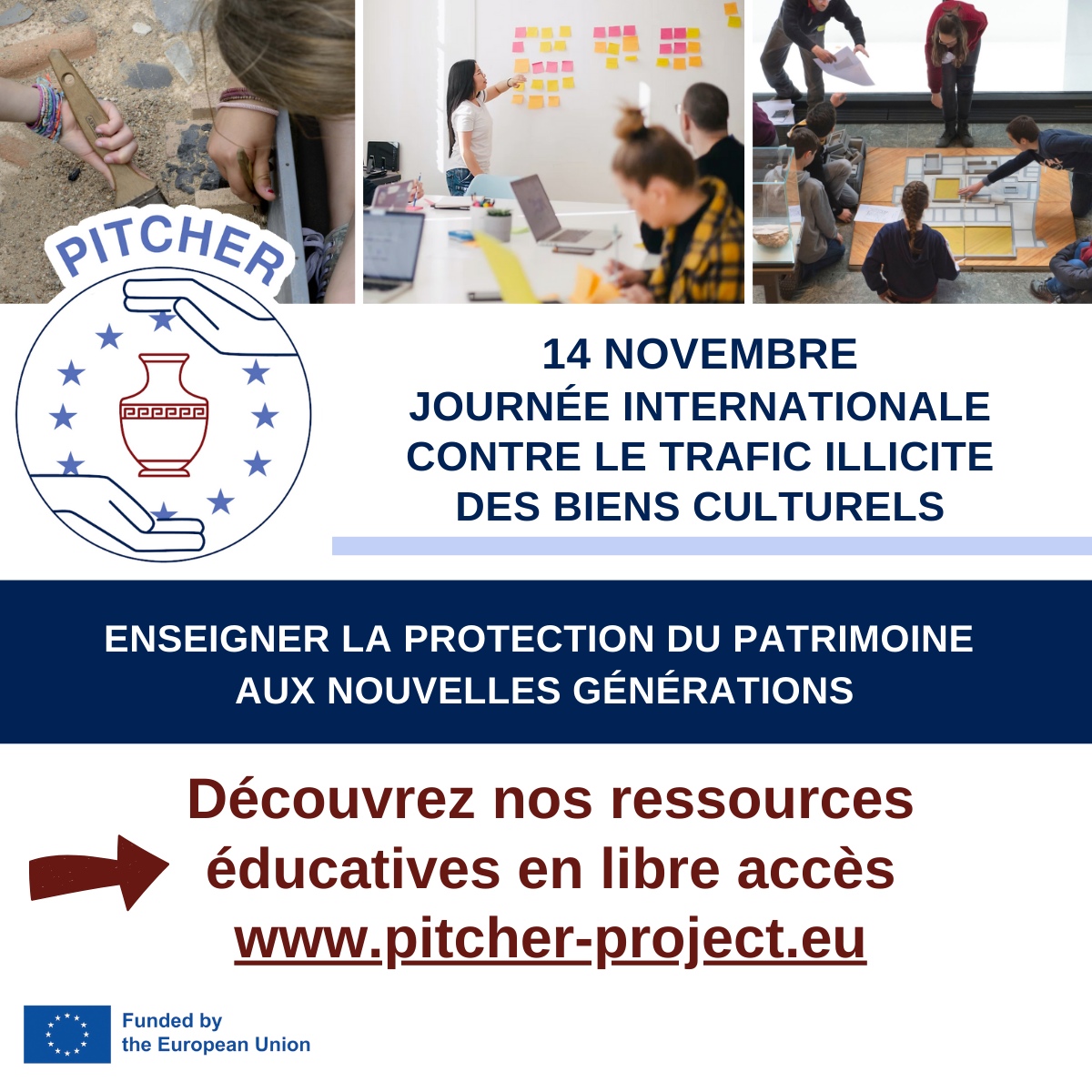 Bibracte (@bibractebeuvray) on Twitter photo 🌍 Aujourd'hui, Journée internationale contre le trafic illicite des biens culturels ! 
Découvrez les Ressources Éducatives Libres du #PITCHERProject, ainsi que des recommandations pour les professionnels de l’éducation.
🔗 Explorez et téléchargez : pitcher-project.eu 🌍 Aujourd'hui, Journée internationale contre le trafic illicite des biens culturels ! 
Découvrez les Ressources Éducatives Libres du #PITCHERProject, ainsi que des recommandations pour les professionnels de l’éducation.
🔗 Explorez et téléchargez : pitcher-project.eu
