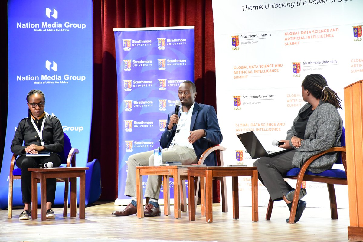 StrathU's tweet photo. Joan Ngugi, Product Owner, @MPESAAfrica and Martin Waigwa, Principal Technology Architect, @Oracle_Africa, are enlightening us on how #AI is transforming financial services, enhancing risk assessment, fraud detection &amp; financial inclusion.💡

#GDSAI2024 #DataScience https://t.co/1Zz2ZDQrNK