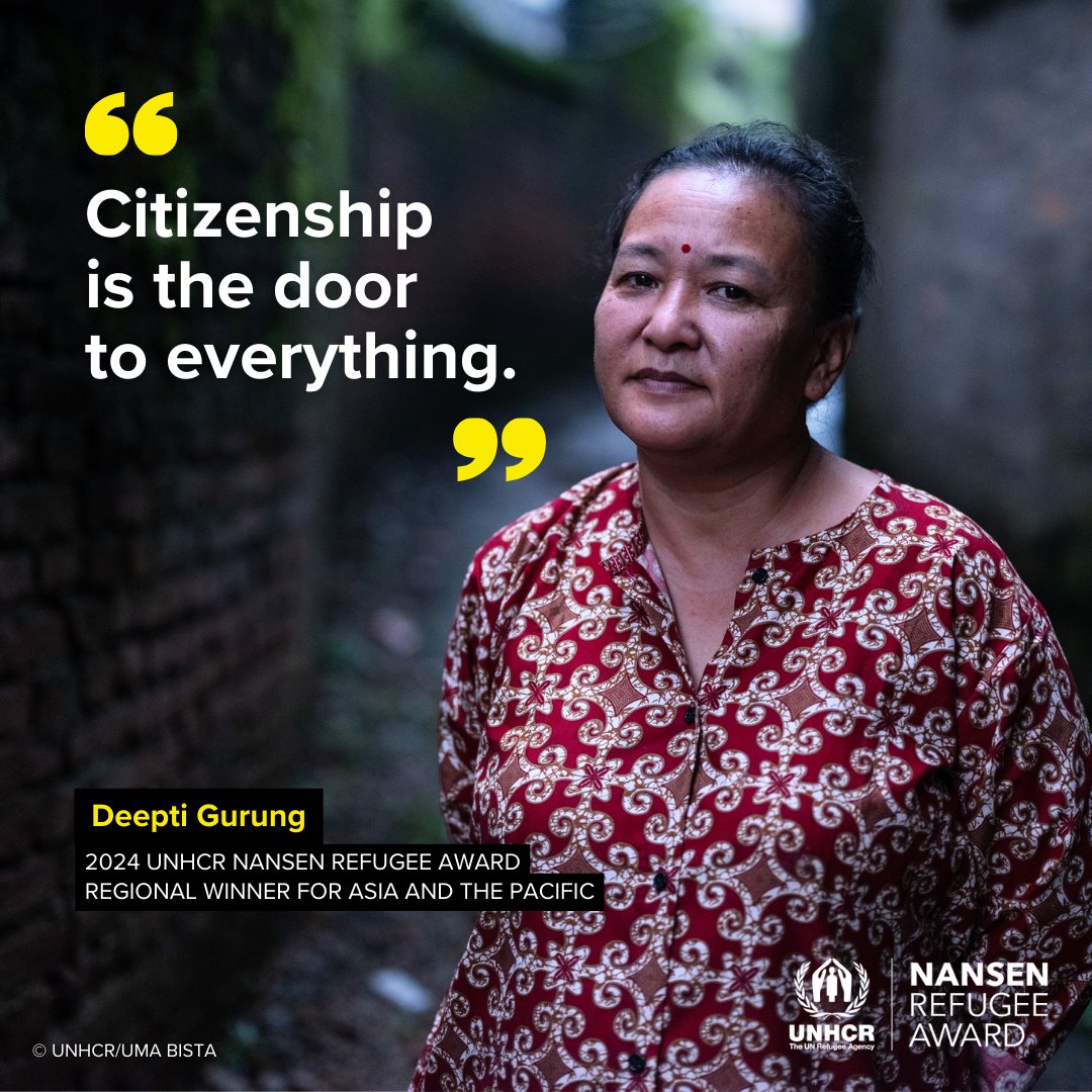 Nationality Campaign (@eql_nationality) on Twitter photo "How is it possible that my country denies citizenship to my children?"
Deepti Gurung is working to reform Nepal's nationality laws.
<a href="/DeeptiGurung1/">दोस्रो दर्जाकी Deepti Gurung</a> <a href="/Refugees/">UNHCR, the UN Refugee Agency</a> <a href="/UNHCRAsia/">UNHCR Asia Pacific</a> "How is it possible that my country denies citizenship to my children?"
Deepti Gurung is working to reform Nepal's nationality laws.
<a href="/DeeptiGurung1/">दोस्रो दर्जाकी Deepti Gurung</a> <a href="/Refugees/">UNHCR, the UN Refugee Agency</a> <a href="/UNHCRAsia/">UNHCR Asia Pacific</a>