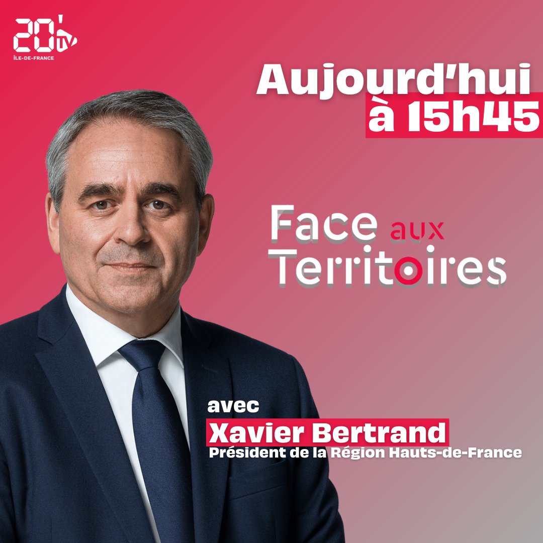 🔴 Xavier Bertrand a officiellement annoncé sa candidature à l'élection présidentielle de 2027 !

Il l’a confirmé ce jeudi matin lors de l’émission "Face aux Territoires", diffusée à 15h45 sur 20 Minutes TV. 

<a href="/viguier_cyril/">Cyril Viguier</a>