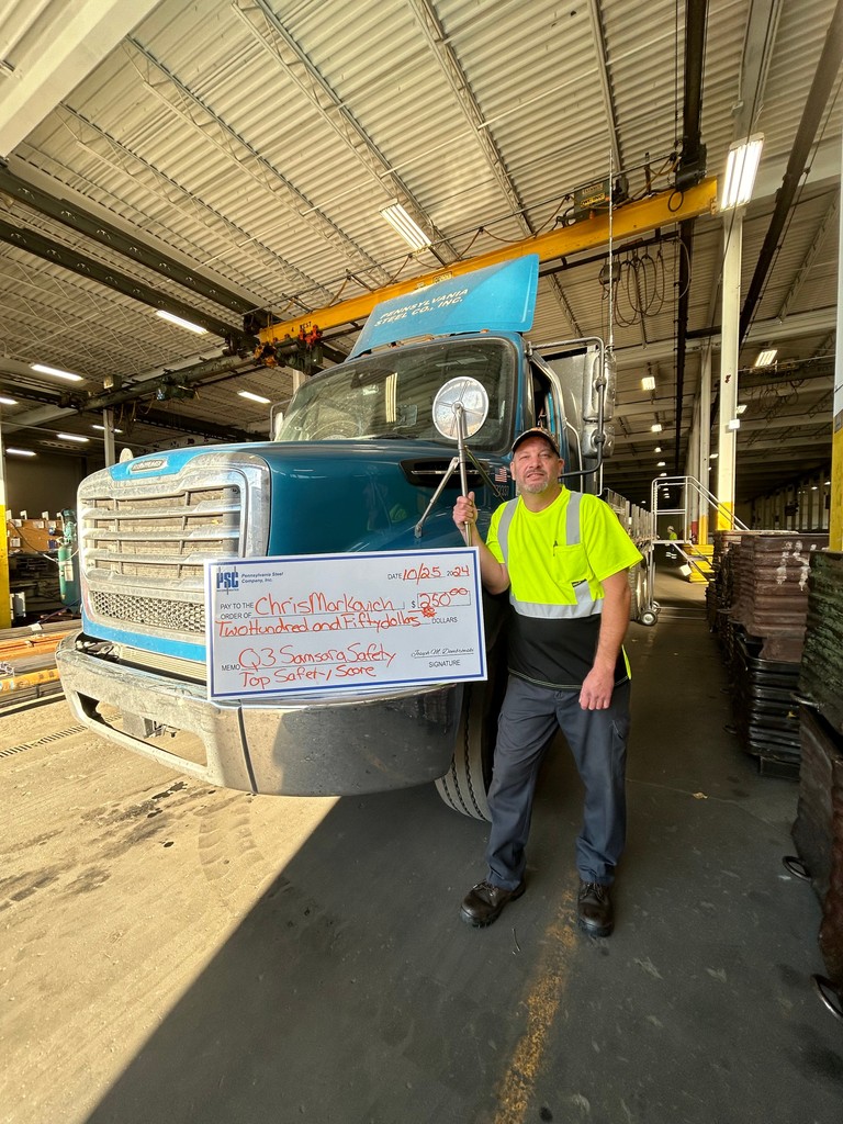 steel_pa's tweet image. Congratulations to Christopher Markovich from our Cleveland branch! He achieved a perfect safety score of 100 for Q3 2024! His dedication to safety &amp;amp; professionalism on the road reflects the best of what we stand for at PA Steel.

#pasteel #pasteelteam #safetyfirst #steelindustry