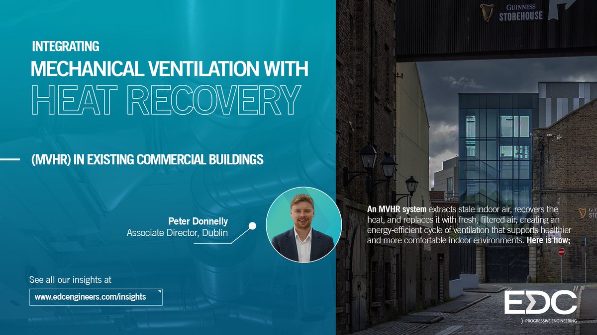 In our latest piece, Peter Donnelly, Associate Director offers an in-depth guide to Mechanical Ventilation with Heat Recovery (MVHR) as an effective solution that can enhance energy efficiency while improving indoor air quality.

edcengineers.com/blog/integrati…

#EDC #Engineers