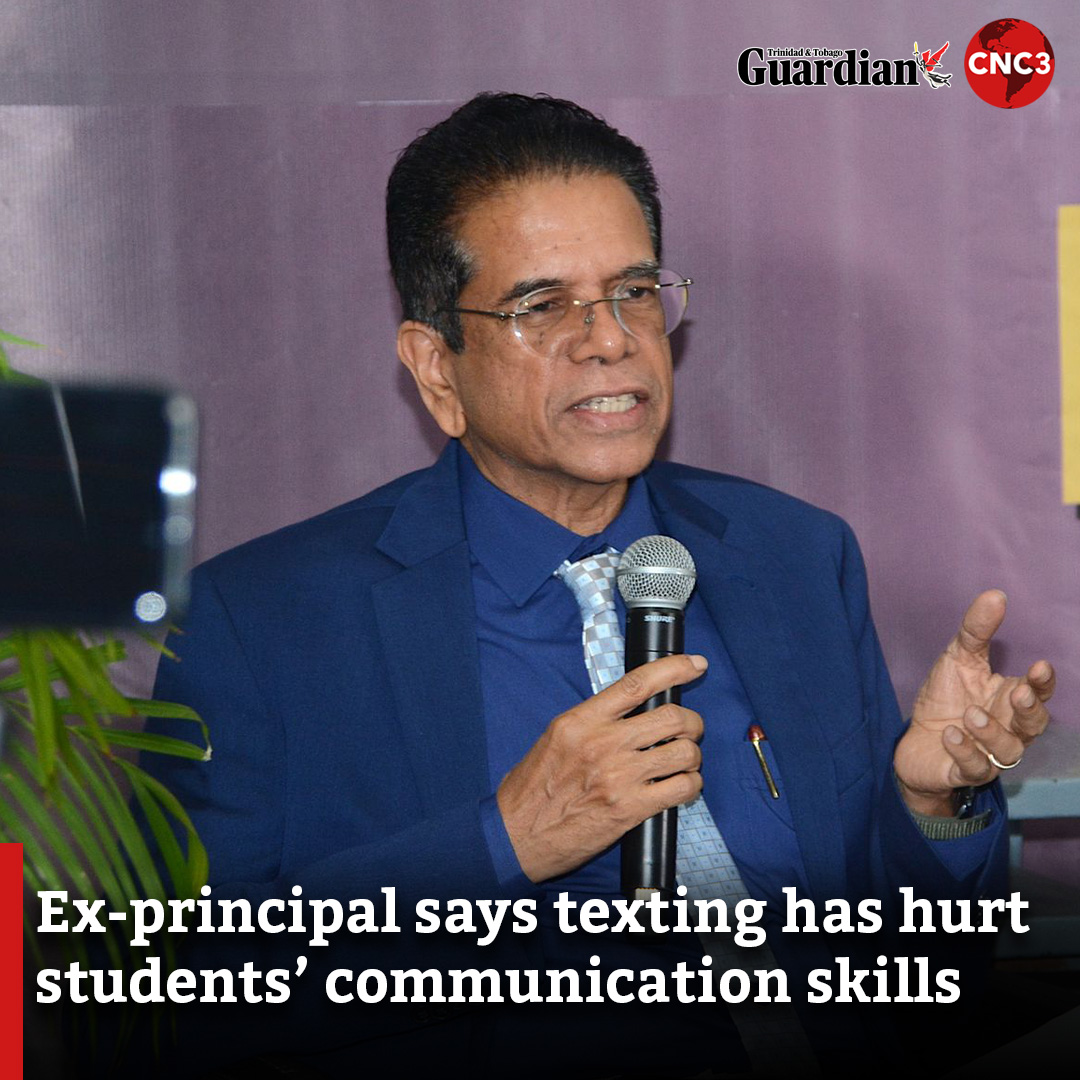 CNC3TV's tweet photo. In an era dominated by abbreviated language like ‘LOL’—Laughing Out Loud—former Naparima College principal Dr Michael Dowlath warns that over-reliance on texting is stunting students’ communication abilities, a critical skill for employability in today’s job market.

Read more:
https://t.co/OozOLr0uiC