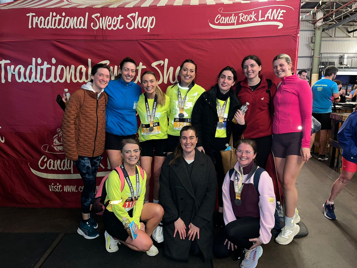 Our OT dept #RunInTheDark2024 crew (minus Jenna in pic). Well done all, especially Marie Howard coming in 2nd female home for the 5km!