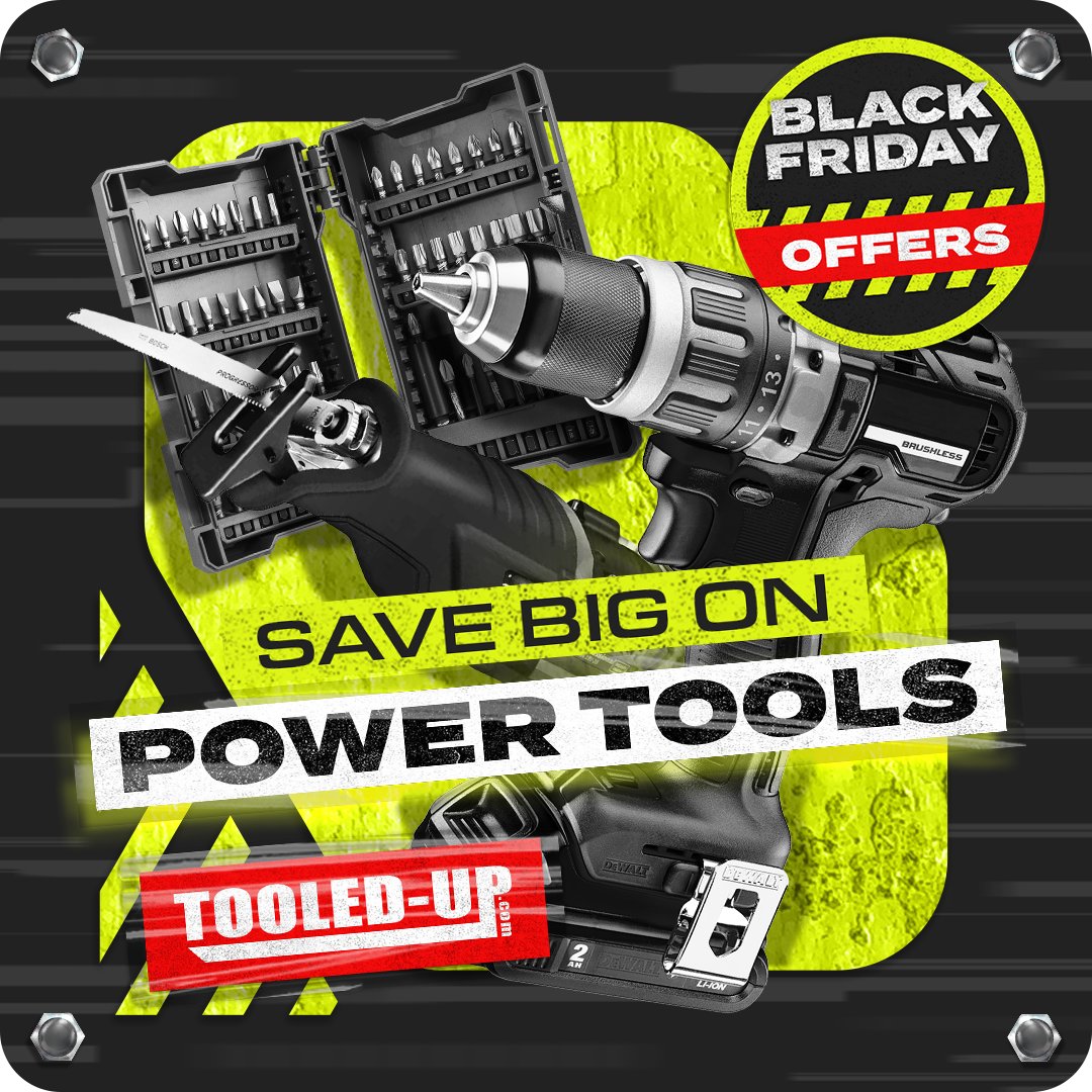 TooledUpDotCom's tweet image. Black Friday Continues 💥 Save BIG on POWER-TOOLS 👀

🔗 Shop the deals here: bit.ly/4frxZMb 👈