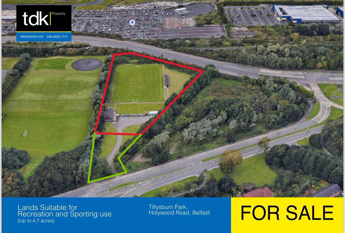 tdk_property's tweet photo. This is a great opportunity for a sports club or new sporting venture in East Belfast
-  new club ground?
-  expansion or training pitch?
-  sell part or all of existing ground and move?
-  new business venture? - Padel? 5-a-side? https://t.co/y20vY1S5Qn