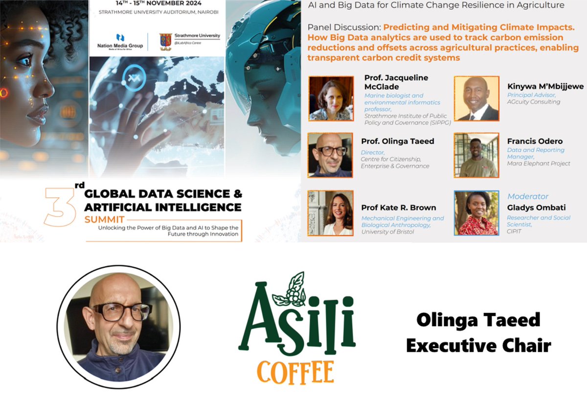 Join our chair Dr. Olinga Taeed for Asili insights into how Fourth Industrial Revolution Technologies  #4IR of #AI #blockchain #IoT #5G #Web3 are transforming #agriculture ilabafrica.strathmore.edu/global-data-sc… #seed2urheart
